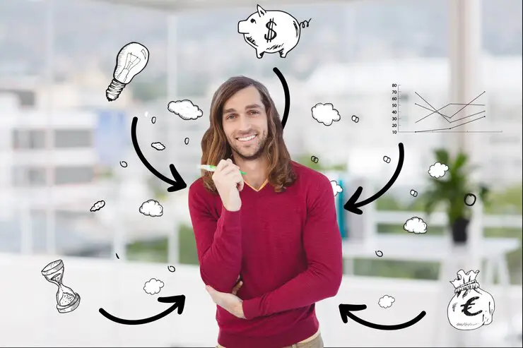 Entrepreneur brainstorming business growth ideas before acquisition