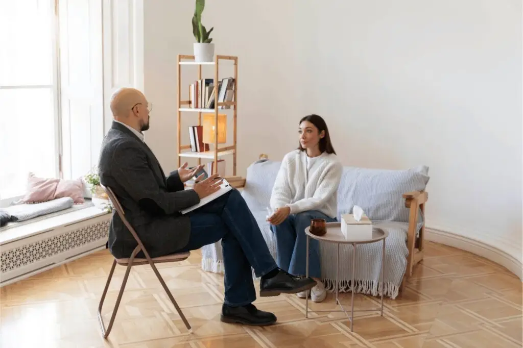 Therapist counseling client – behavioral health practice acquisition theme